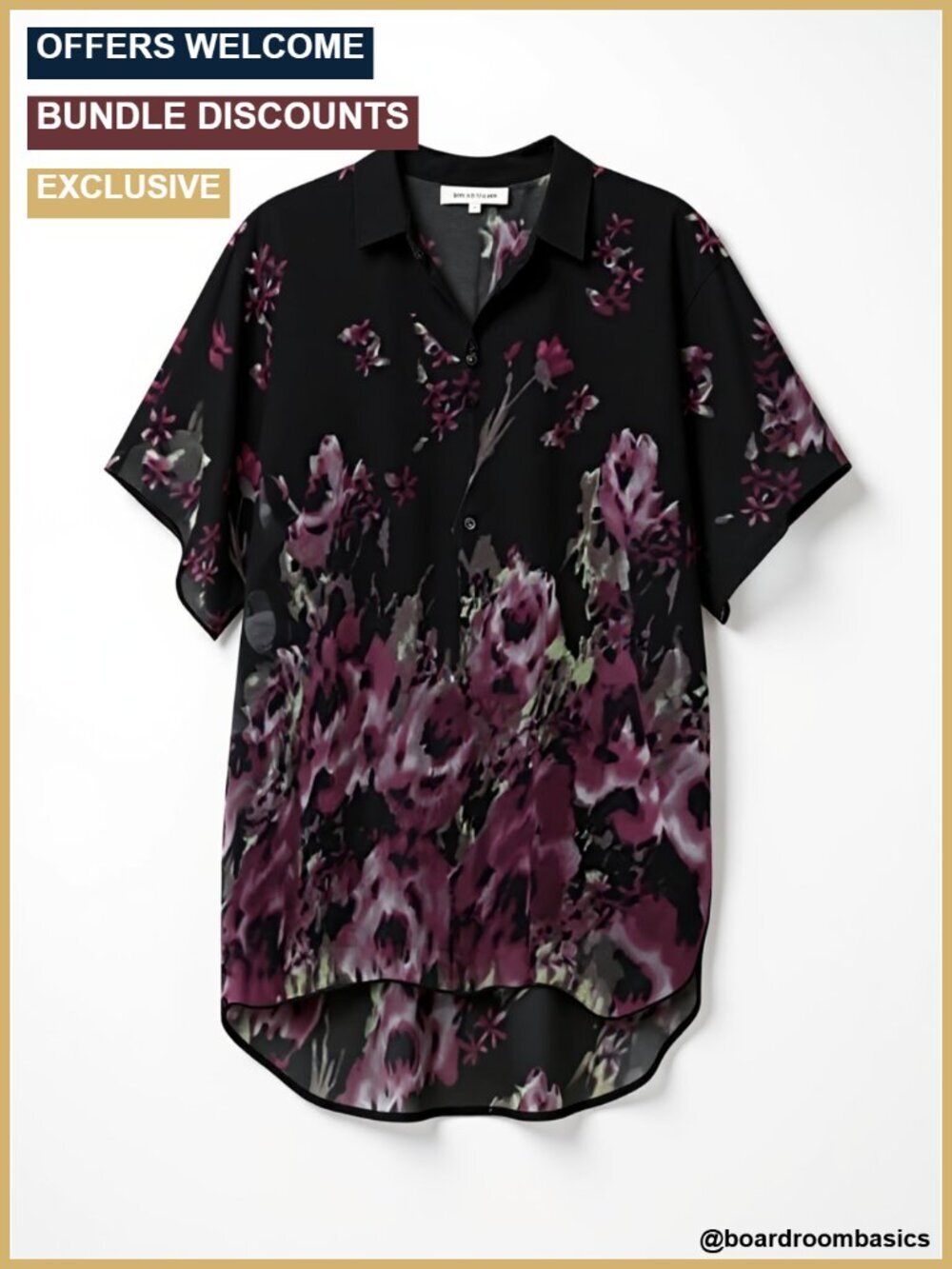 V-Neck Tunics Batwing Sleeve Double-Layered Chiffon Blouse Dressy Casual Work